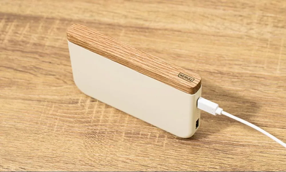 RERUU 天然木モバイルバッテリー 10000mAh 軽量 急速充電 大容量