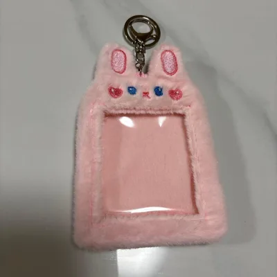 うさぎ ファー トレカケース ピンク