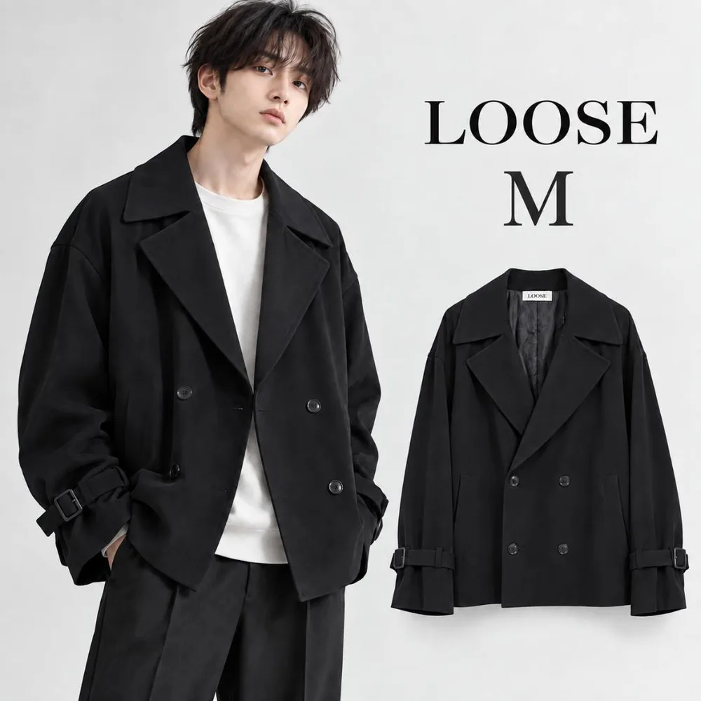 LOOSE きれいめ/モード ショートトレンチコート ブラック M