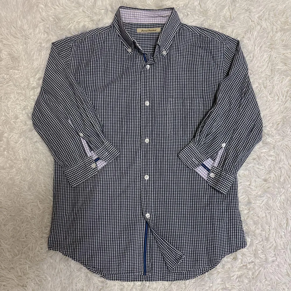 JOURNAL STANDARD ギンガムチェック 七分袖シャツ L グレー系