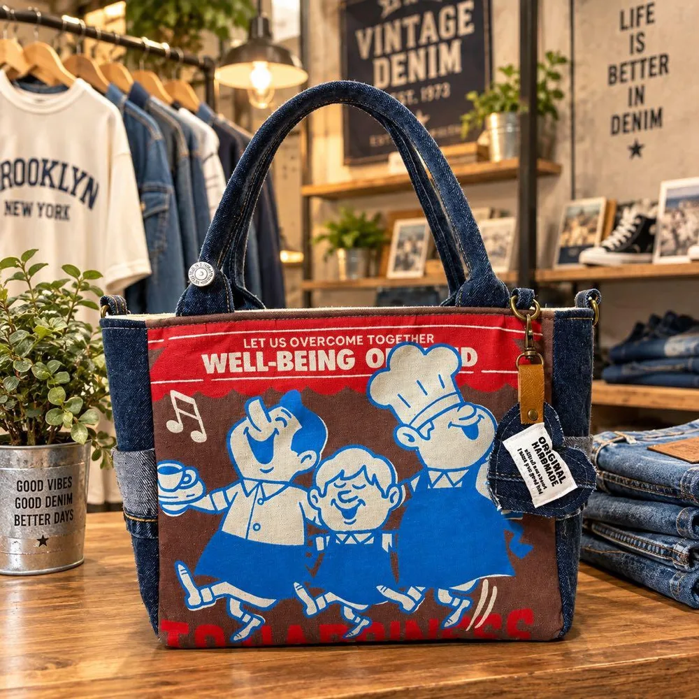 ハンドメイド バッグ トートバッグ デニムバッグ