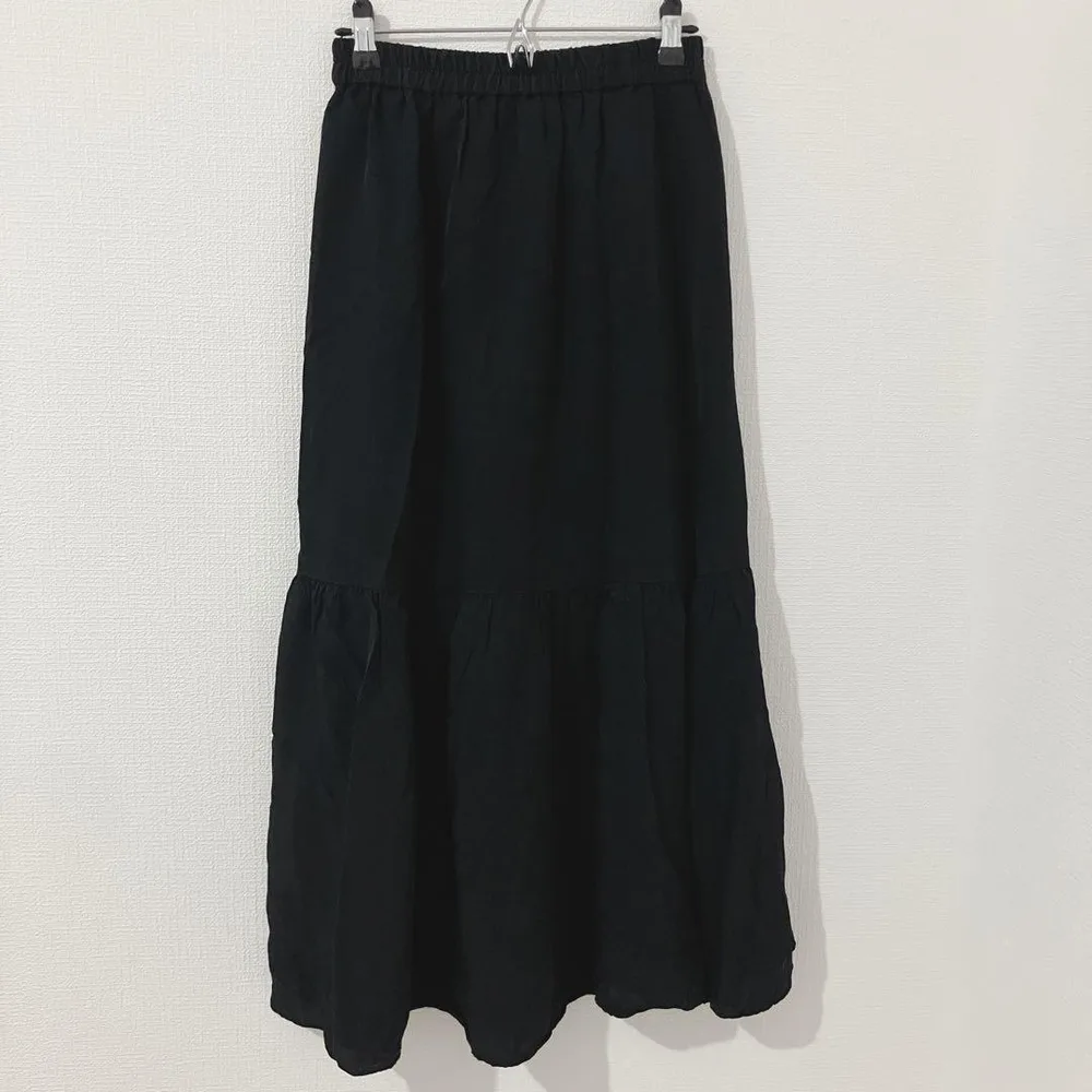 【美品】AuieF アウィーエフ キュプラ ロングスカート 黒 38