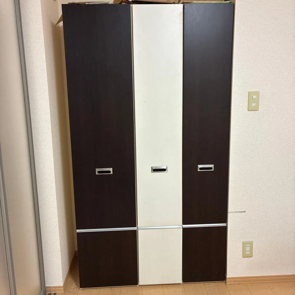 【バラ売りOK】スライド式コミック収納ラック 3連 ダークブラウン×ホワイト