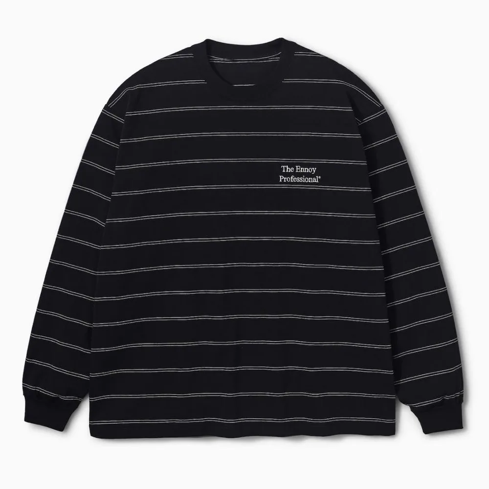 ENNOY PANEL BORDER L/S T-SHIRT (BLACK) L