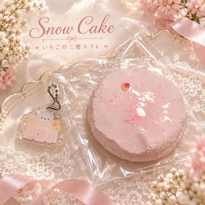 Snow Cake Handcraft スクイーズ いちごの三層スフレ