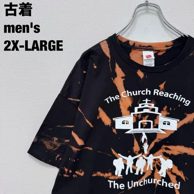 Hanes ヘインズ Tシャツ ブリーチ加工 ビッグサイズ ブラック 2XL古着