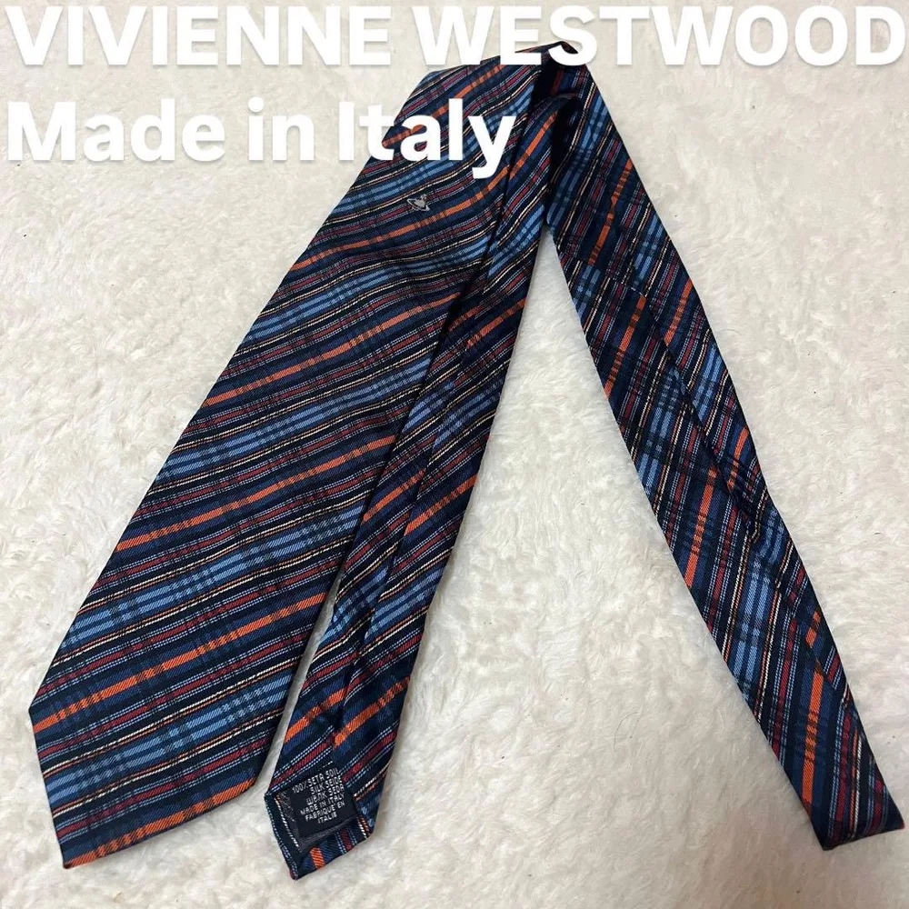 イタリア製Vivienne Westwood マルチチェック柄シルクネクタイ