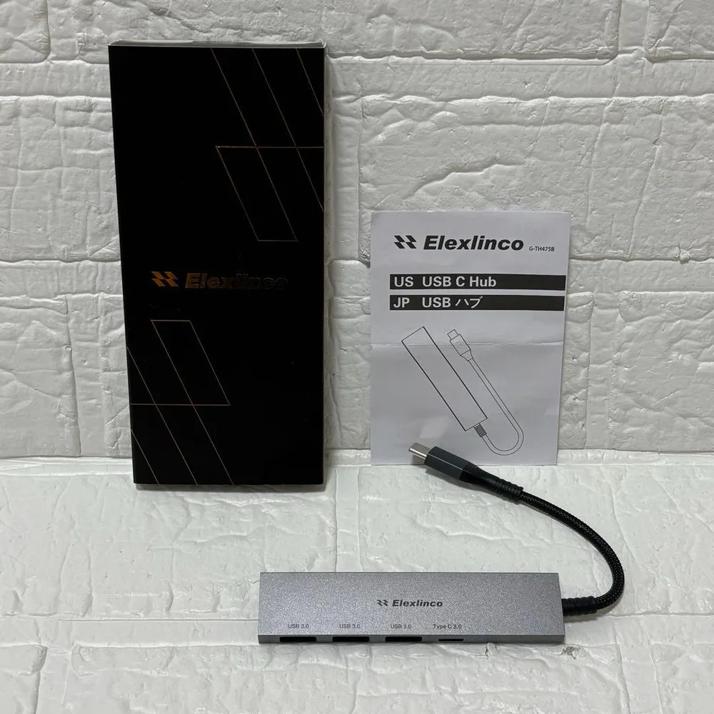 ⭐️ Elexlinco USB ハブ, USB3.0 ウルトラスリム 4ポート