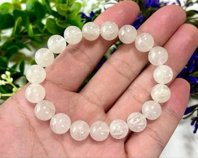 究極品質 幻の虹煌めくマニハールスノーゴールデンクリスタルのブレス 10.7㎜