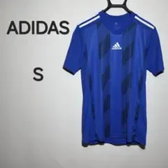 adidas サッカーシャツ ブルー Sサイズ