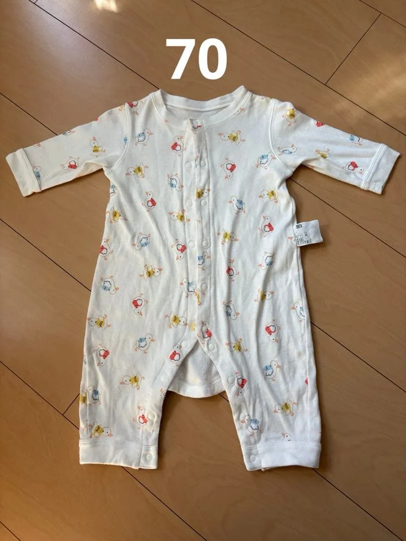 UNIQLO ベビー ロンパース 70cm アヒル柄