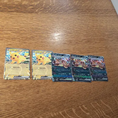 การ์ดโปเกมอน Pikachu EX Charizard EX รวม 5 ชิ้น