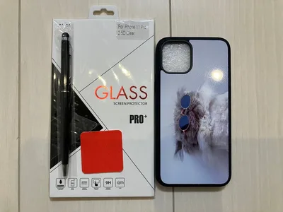 iPhone 11 Pro ケース サングラス猫 ガラスフィルム タッチペン付