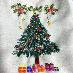 刺繍ハンドメイドバッグ ショルダーバッグ 刺繍ハンドメイド クリスマスツリー
