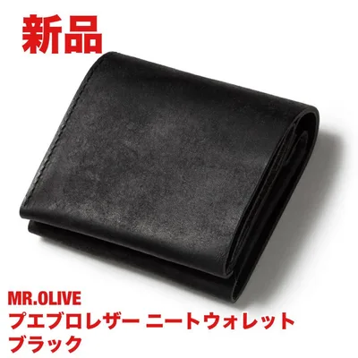 821【新品】MR.OLIVE プエブロレザー ニートウォレット ブラック