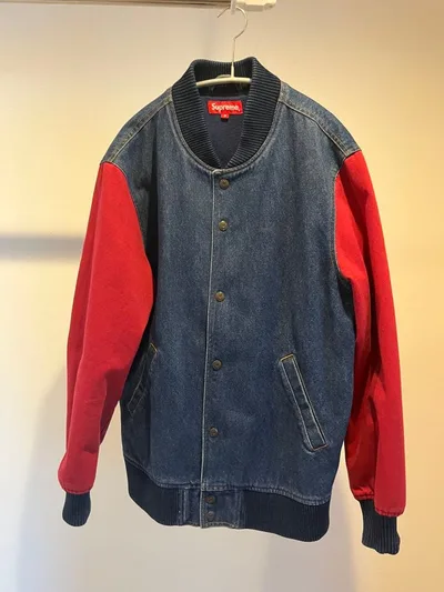 Supreme denim varsity jacket