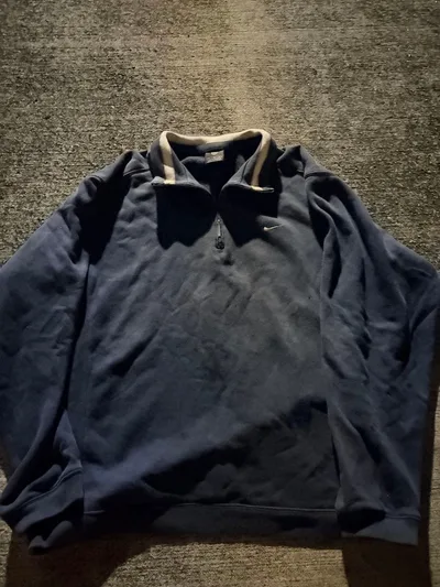 90s NIKE ハーフジップ スウェット ネイビー