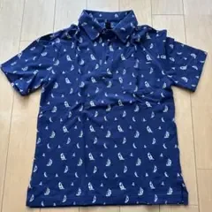 POLO RALPH LAUREN ネイビー 帆船柄 ポロシャツ 140