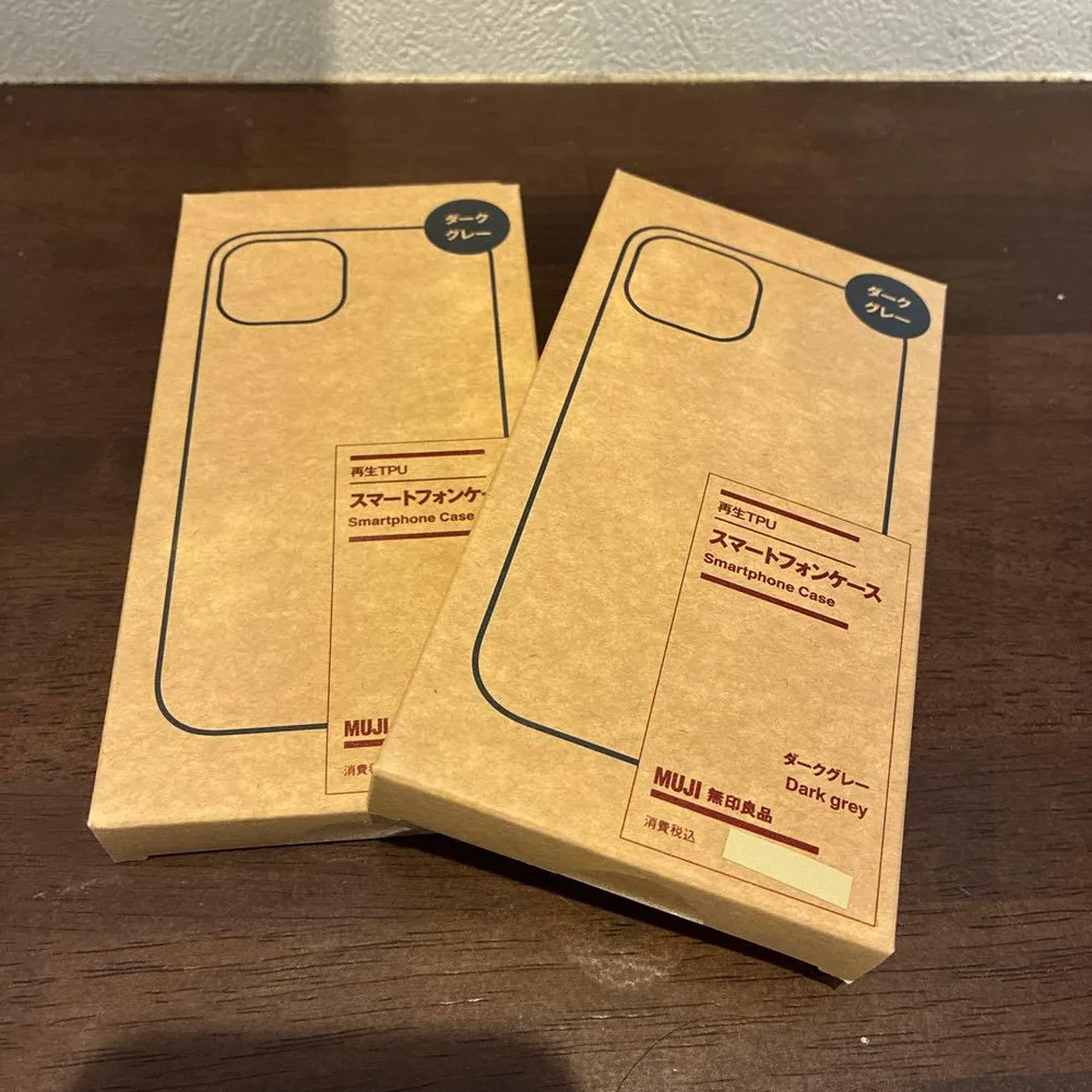 無印良品 iPhone14用 再生TPUスマートフォンケース ダークグレー2個