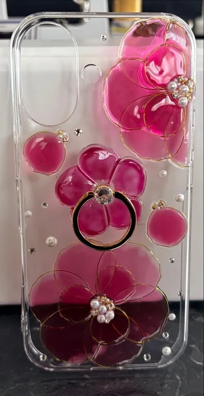iPhone17ケース お花柄 ハードケース
