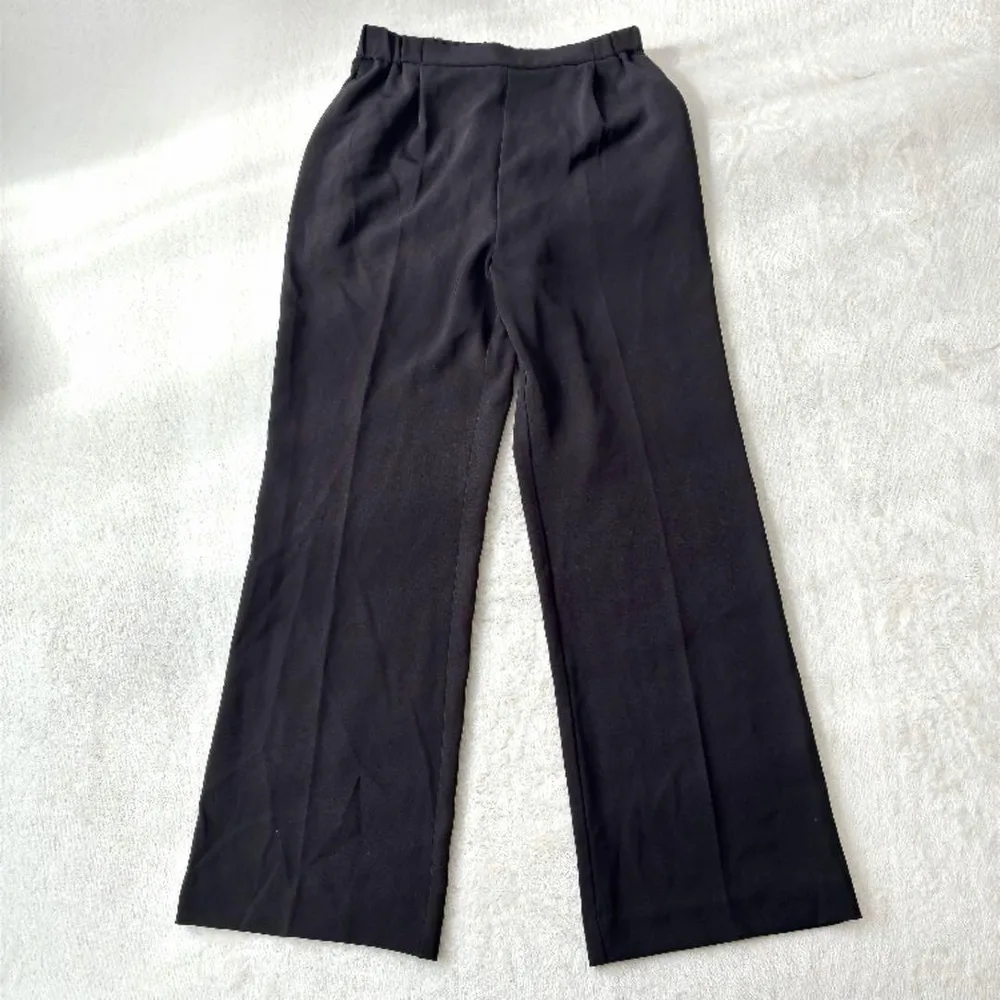 ロペピクニック パンツ 黒 L ワイドパンツ センタープレス ウエストゴム 美脚
