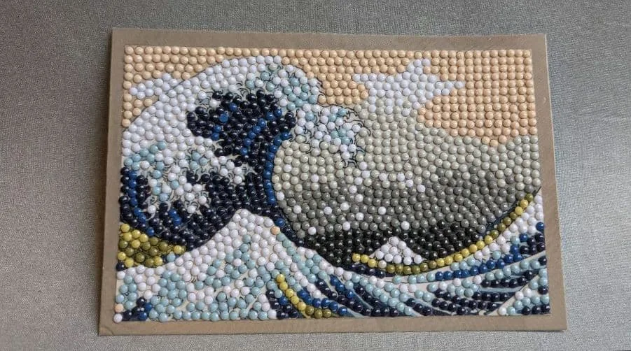 ビーズアート 完成品 富士の景色編、フォトフレーム付き