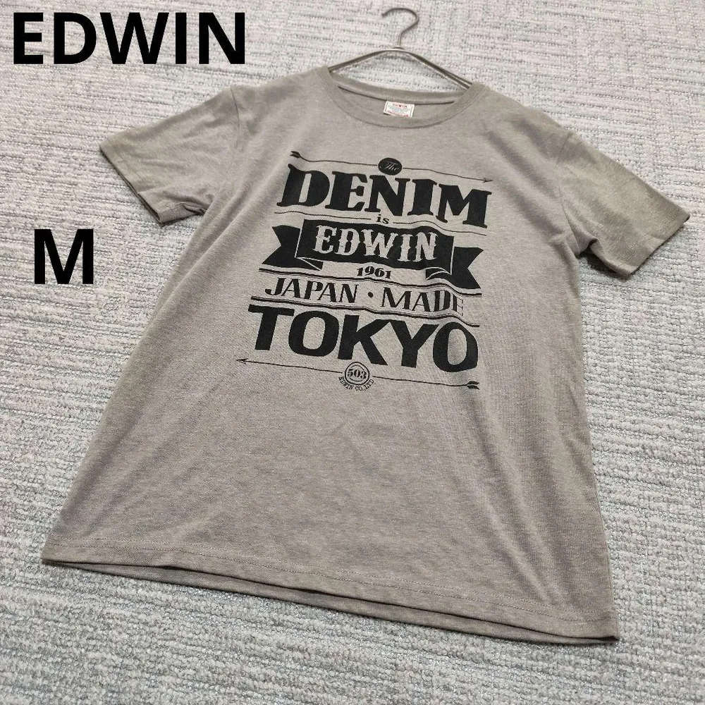 EDWIN エドウィン コットン 半袖 Tシャツ グレー系 M 春 夏