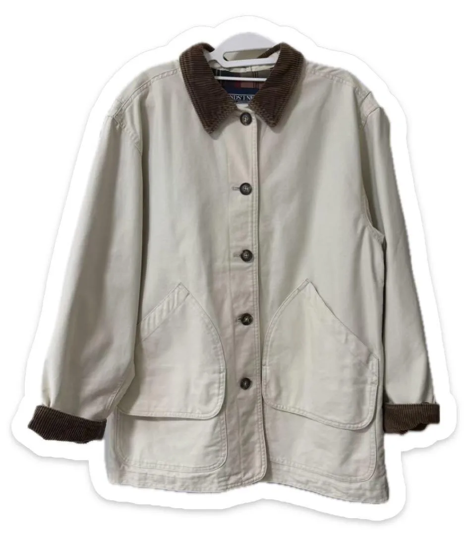 LANDS' END カバーオール ジャケット アイボリー M