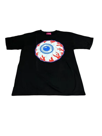 MAIKA Tシャツ 目玉プリント ブラック
