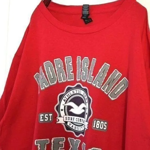 アンビル PADRE アイランド テキサス Tシャツ L レッド 赤 古着