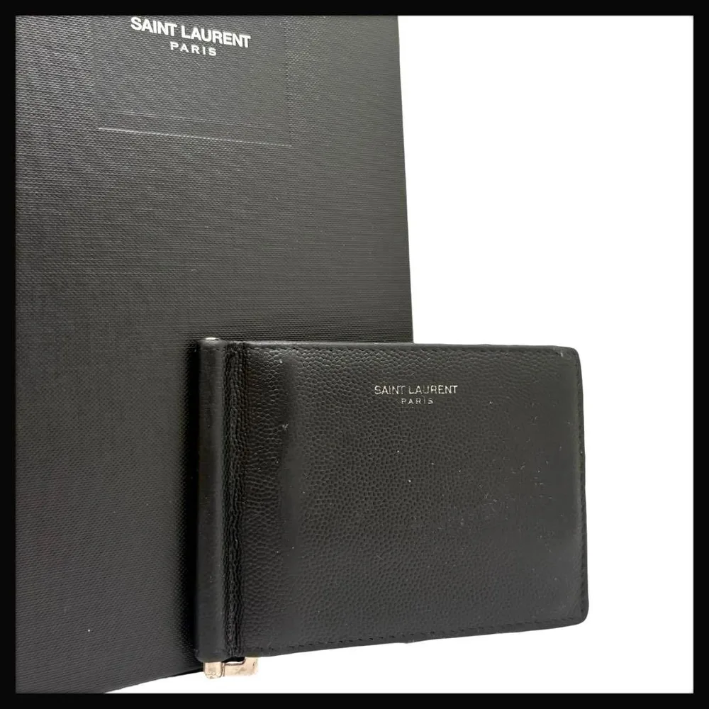 Saint Laurent サンローラン マネークリップ キャビアスキン