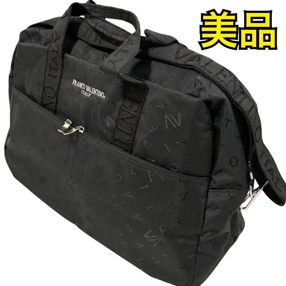 フランコバレンチノ ボストンバッグ 2way ビジネスバッグメンズ ブラック