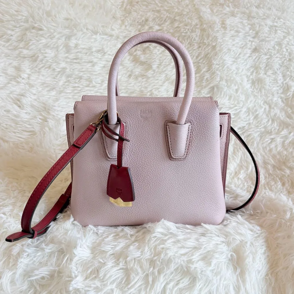 【激レア】MCM エムシーエム 2way ハンドバッグ ショルダーバッグ ピンク
