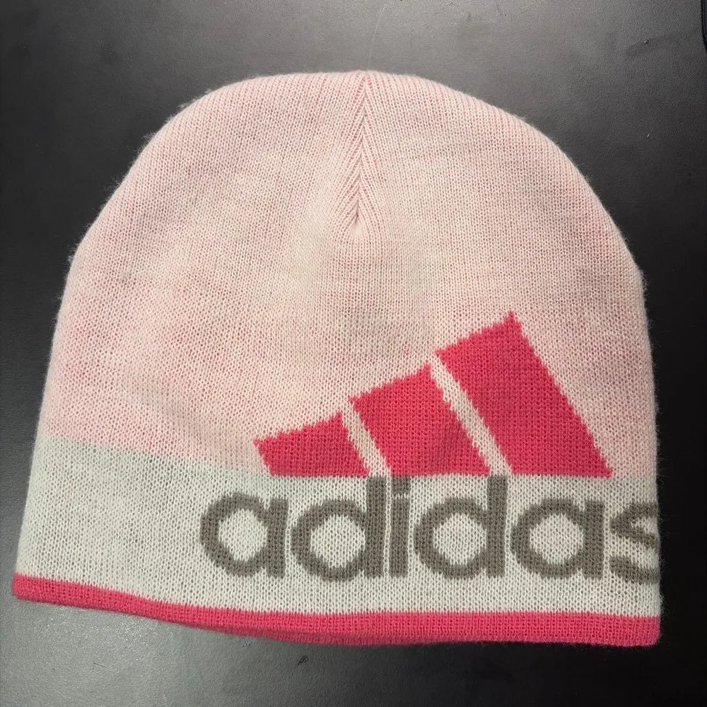 Y2K adidas ニット帽 ビーニー ピンク