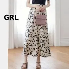 【GRL】ダルメシアン柄 フレア スカート