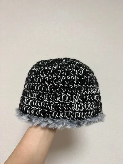 ハンドメイド クロシェハット クラッシャーハット ビーニー