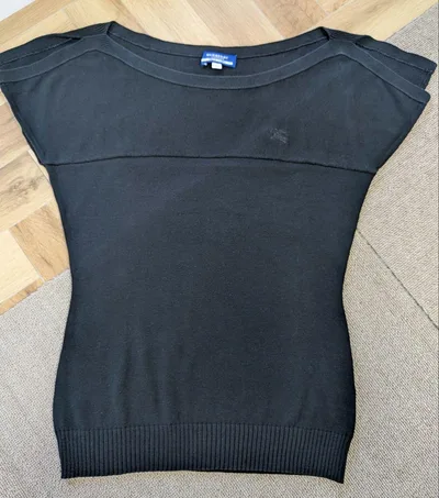 BURBERRY BLUE LABEL 半袖ニット カットソー 黒色 M