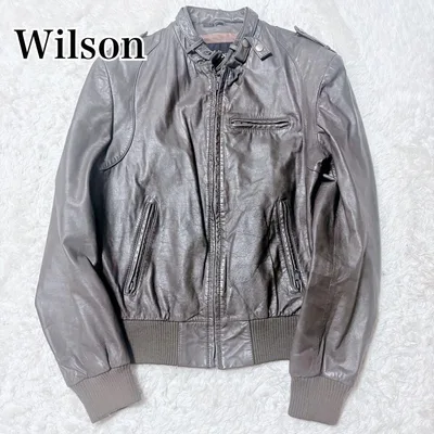 Wilson 本革 レザージャケット 40 L ブラウン YKK ライダース