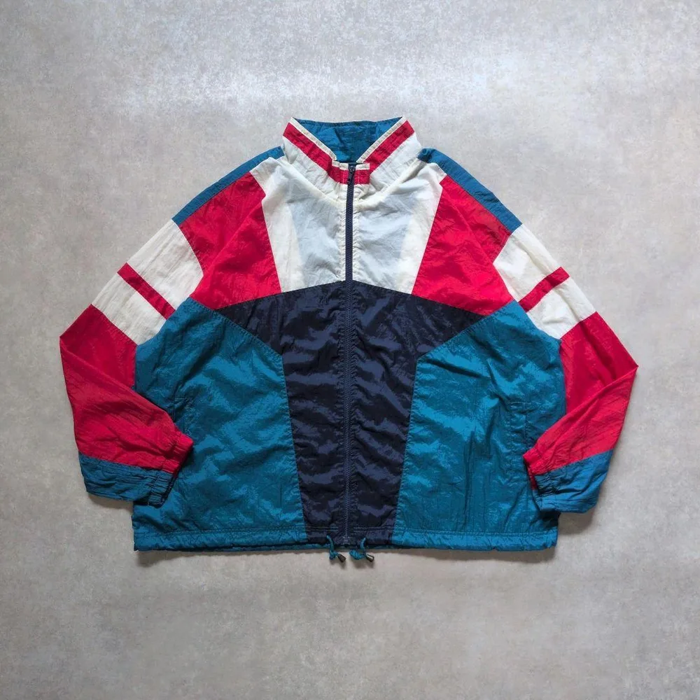 90s アスレチックワークス ナイロンジャケット 3XL マルチカラー レトロ