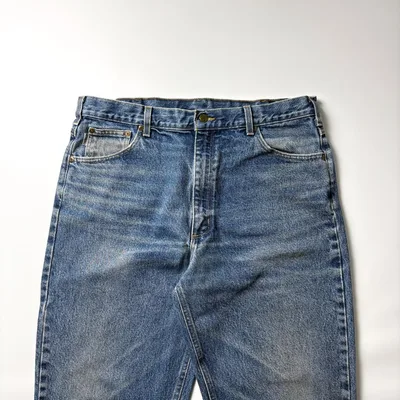 Carhartt デニムパンツ W38 L34 革タグ 鬼ヒゲ ジーンズ