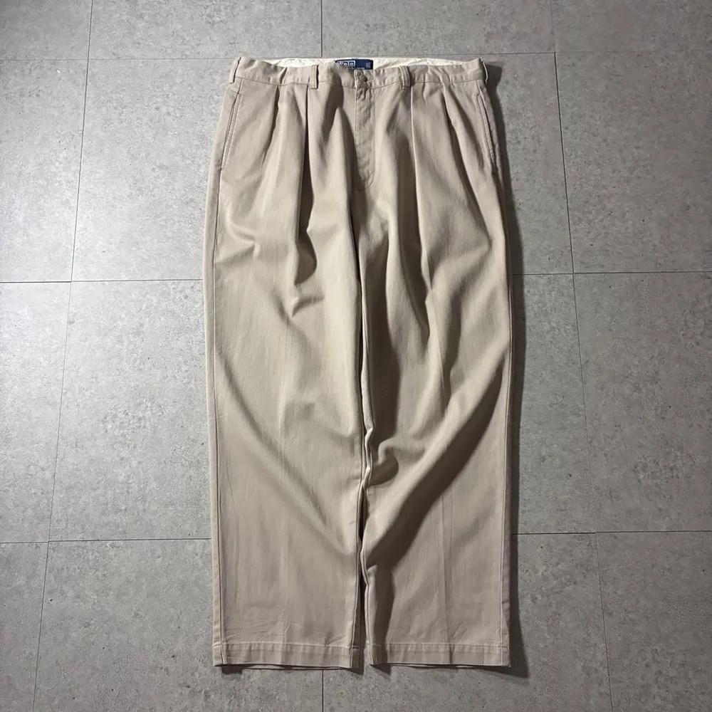 38×30 90s ポロバイラルフローレンANDREW2タックポロチノベージュ