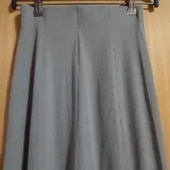 リブ ロングスカート グレー