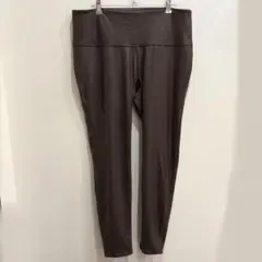 ストレッチ レギンス パンツ 無地 細裾 美脚 茶 ビッグサイズ お出かけ XL