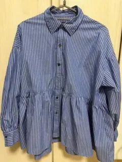 ROPÉ PICNIC ストライプ ペプラム ブラウス 長袖