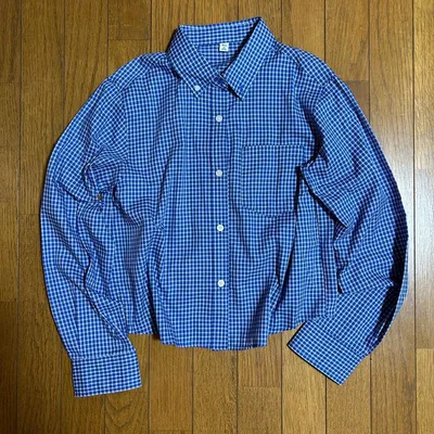 GU チェックショートシャツ Mサイズ