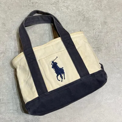 Polo Ralph Lauren キャンバストートバッグ ネイビー 23×33