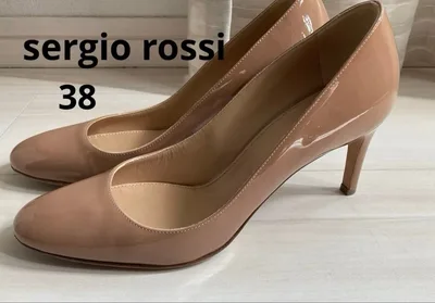 セルジオロッシ ベージュ エナメルパンプス 38