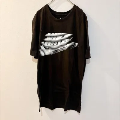 ナイキ Tシャツ クルーネック 半袖 プリント M 黒 綿 スポーツ デイリー