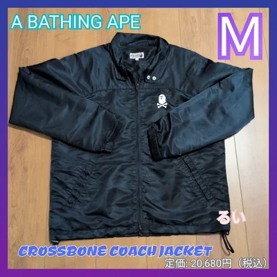 A BATHING APE ナイロンコーチジャケット クロスボーン M