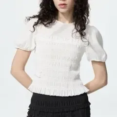 UNIQLO セシリーバンセン シャーリングボリュームスリーブT ホワイト L